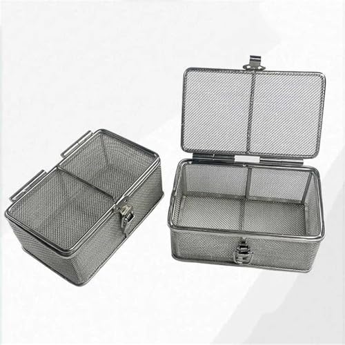 Medical 304 Edelstahl Instrument Sterilisation Körbe, Instrument Sterilisation Körbe mit Deckel, Desinfektion Tray Basket Box, Instrument Sterilisation Tray Box, für Klinik, Krankenhaus, WWFKWEMK, von WWFKWEMK