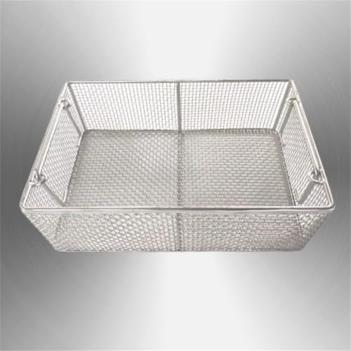 Medical 304 Edelstahl Instrument Sterilisation Korb, Instrument Sterilisation Korb mit Griff, Instrument Tray und Mesh Perforierte Körbe Sterilisation Tray, Lab Trays, WWFKWEMK, 20 * 15 * 15cm von WWFKWEMK