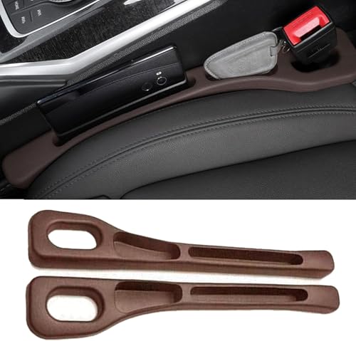 WWITH Autositz Lückenfüller für VW T-Cross 2019 2020 2021 2022 2023 2024+, Universal Autositz Gap Organizer Storage Box Anti-Leckstopfen Zubehör,D Brown von WWITH