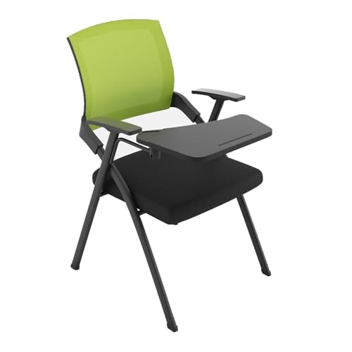 WWJ Klappbarer Schulungsstuhl mit Tisch und Tafel, Konferenzstuhl mit Schreibtafel, integrierter Konferenzraum-Schulungsstuhl mit Tisch und Stuhl (Color : Groen) von WWJ