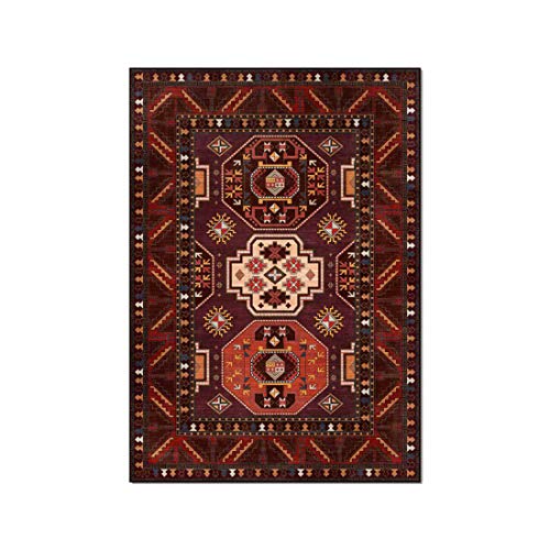 Retro Afghan Crimson Geometric Exotic Ethnic Style Wohnzimmer Schlafzimmer Bodenmatte Study Bedside Carpet von WWJLK