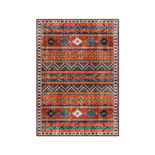 Retro türkischen geometrischen Teppich ethnischen Stil gestreiften dunkelorangen Wohnzimmer Schlafzimmer Fußmatten Nachtteppich von WWJLK