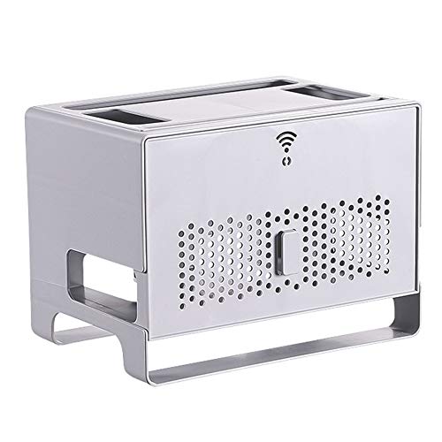 Set-Top-Box für drahtloses Router-Rack, Display-Rack für Desktop-Speicherbox für WLAN-Router/grau / 31x21x23cm von WWLIN