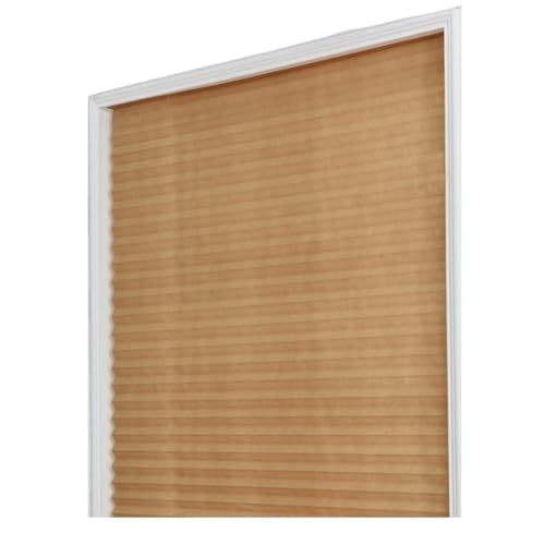 Selbstklebendes Plissee Plissee-Fenster-Rollos, selbstklebend, Vlies, halbschattierend, Jalousien, Vorhänge, Heimdekorationen(Coffee,60x180CM) von WWPMNQD