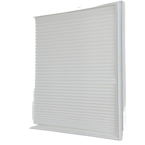 Selbstklebendes Plissee Plissee-Fenster-Rollos, selbstklebend, Vlies, halbschattierend, Jalousien, Vorhänge, Heimdekorationen(White,90x150CM) von WWPMNQD