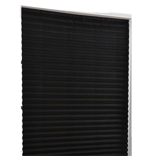 Selbstklebendes Plissee Selbstklebende Fensterrollos Plissees Faltvorhänge Wohnkultur(Black,90x150CM) von WWPMNQD