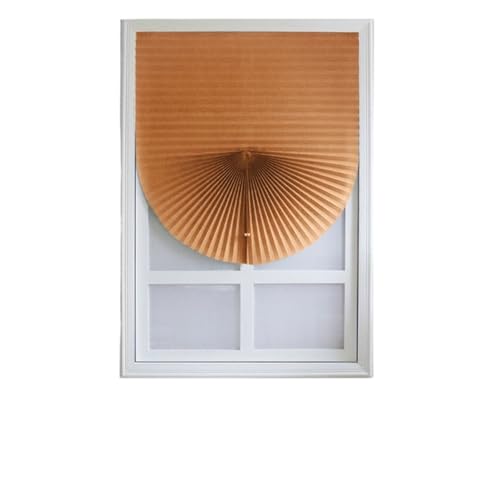 Selbstklebendes Plissee Selbstklebende Fensterrollos Plissees Faltvorhänge Wohnkultur(Brown,60x150CM) von WWPMNQD