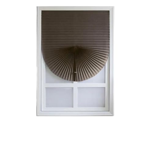 Selbstklebendes Plissee Selbstklebende Fensterrollos Plissees Faltvorhänge Wohnkultur(Dark Coffee,60x180CM) von WWPMNQD