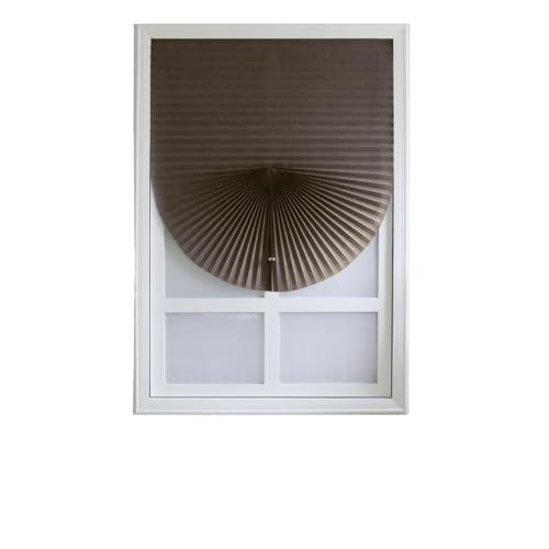 Selbstklebendes Plissee Selbstklebende Halbfenster Vlies Faltvorhang Balkonvorhänge Plissee Jalousien(Coffee) von WWPMNQD