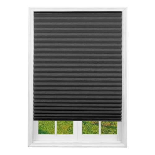 Selbstklebendes Plissee Selbstklebende Plissee-Jalousien Fensterrollo Lichtfilterung Verdunkelung Blackout Shades for Zuhause(Grey Full Blackout) von WWPMNQD