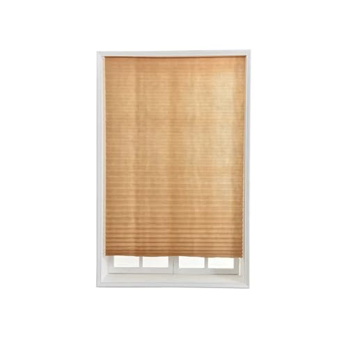 Selbstklebendes Plissee Selbstklebende Plissee-Jalousien Halbverdunkelungsfenster Vorhänge Balkonschirme(Brown,90x150cm) von WWPMNQD