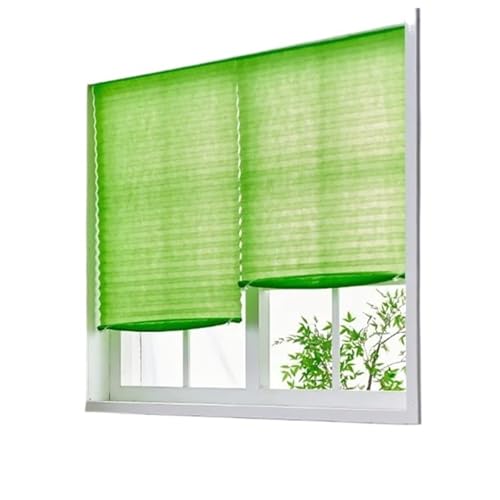 Selbstklebendes Plissee Selbstklebende Plissee-Jalousien for Fenster, kabellos, ohne Bohren, Stoffjalousien, Verdunkelungsrollos for Zuhause(60x180cm,Semi-Shading Green) von WWPMNQD