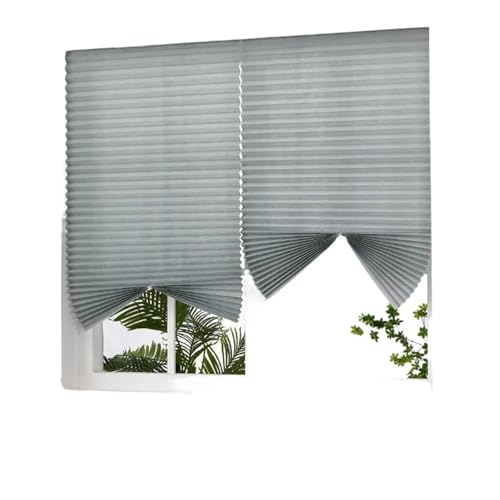 Selbstklebendes Plissee Selbstklebende Plissee-Jalousien for Fenster, kabellos, ohne Bohren, Stoffjalousien, Verdunkelungsrollos for Zuhause(90x180cm,Semi-Shading Gray) von WWPMNQD