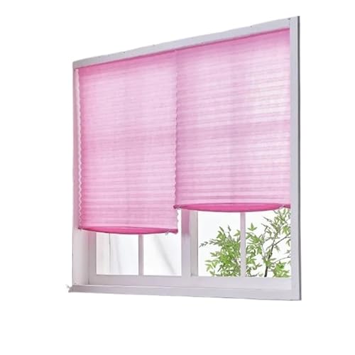 Selbstklebendes Plissee Selbstklebende Plissee-Jalousien for Fenster, kabellos, ohne Bohren, Stoffjalousien, Verdunkelungsrollos for Zuhause(90x180cm,Semi-Shading pink) von WWPMNQD