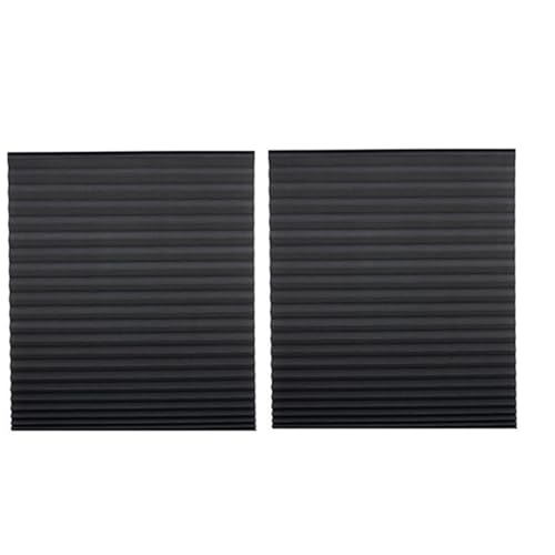 Selbstklebendes Plissee Selbstklebende Plissee-Verdunkelungsrollos Vlies-Faltvorhänge Balkonrollos(Black,90x150cm) von WWPMNQD