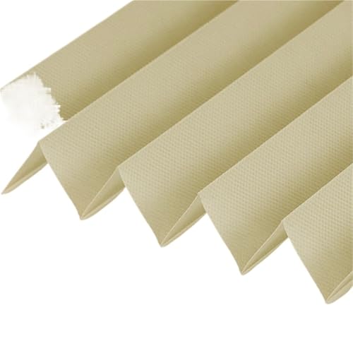 Selbstklebendes Plissee Selbstklebende Verdunkelungsplissee-Fensterrollos, zuschneidbare temporäre Fensterpapierjalousien(90cm X 150cm,Half Blackout Beige) von WWPMNQD