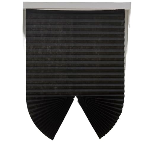 Selbstklebendes Plissee Selbstklebende Verdunkelungsrollo for Fenster Halbverdunkelungsvorhänge Plisseevorhänge(Black,90x180cm) von WWPMNQD