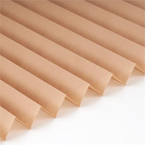Selbstklebendes Plissee Selbstklebender Vorhang Vliesstoff Plissee Jalousien Verdunkelungsrollos(Coffee,90x180cm) von WWPMNQD