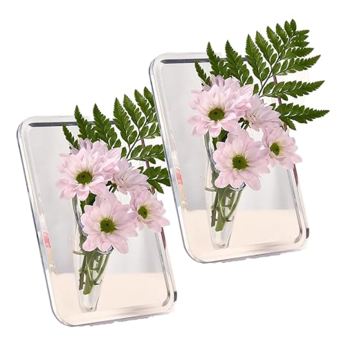 WWPgetrich Clear Acrylic Butterfly Vase Unique Picture Frame Vase 2 Pcs Minimalist Decorative Butterfly Photo Frame Vase(Transparent B) von WWPgetrich