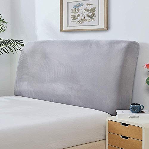 Bettkopfteil Hussen Bett Kopfteil Bezug, Weicher Strecken Samtstoff Staubdicht, RüCkenstüTzkissen Staubdichte SchutzhüLle FüR Gepolsterte Weiß (Color : Silvergrey, Size : 90~110cm) von WWQQ