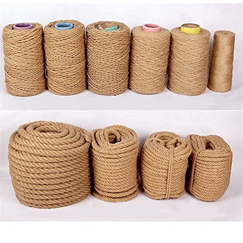 WWQQ 100% Natur Hanf Cord Seilen 2/3/4/5/6MM 500M 200M 100M Dicke Und Starke Jute Seil Band, Camping Seil, Garten, Wassersport, Tauziehen, Haustiere, Kletterseil, Mehrzweck-Sisal Twine Rope, von uyeoco