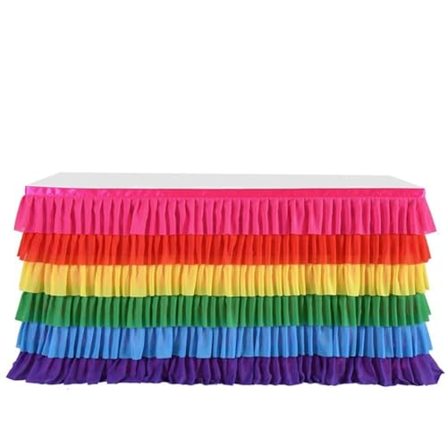 5-lagiger romantischer Tüll-Tischrock, Tischdekoration for Partys, Hochzeiten, Geburtstage, Babypartys, Valentinstags-Dekoration, Valentinstags-Dekoration, Farbe: 4,27 m x 0,77 m(Arcobaleno,1.83m*0.77 5-lagiger romantischer Tüll-Tischrock, Tischdekoration for Partys, Hochzeiten, Geburtstage, Babypartys, Valentinstags-Dekoration, Valentinstags-Dekoration, Farbe: 4,27 m x 0,77 m(Arcobaleno,1.83m*0.77 von WWQQKJ