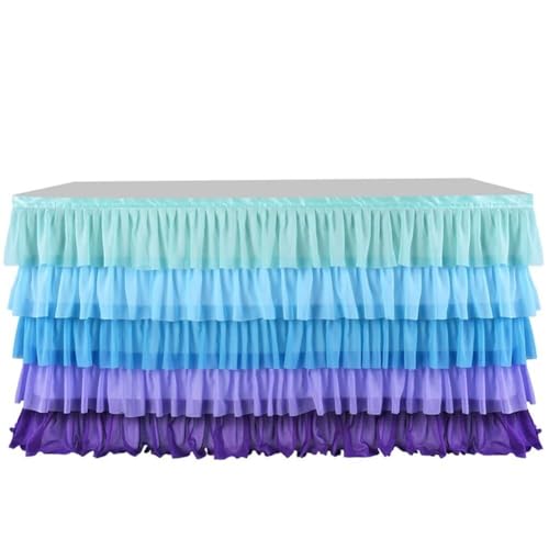 5-lagiger romantischer Tüll-Tischrock, Tischdekoration for Partys, Hochzeiten, Geburtstage, Babypartys, Valentinstags-Dekoration, Valentinstags-Dekoration, Farbe: 4,27 m x 0,77 m(Blu+Lilla.,4.27m*0.77 5-lagiger romantischer Tüll-Tischrock, Tischdekoration for Partys, Hochzeiten, Geburtstage, Babypartys, Valentinstags-Dekoration, Valentinstags-Dekoration, Farbe: 4,27 m x 0,77 m(Blu+Lilla.,4.27m*0.77 von WWQQKJ