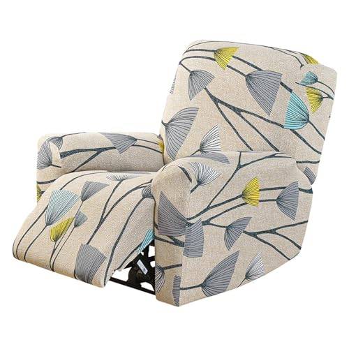 WWQQKJ 1/2/3-Sitzer-Stretch-Liegestuhlbezug, bedruckter Liegestuhlbezug mit Seitentasche, maschinenwaschbarer Liegestuhlbezug, Liegestuhlschutz for das Wohnzimmer(P,1 Seater) von WWQQKJ