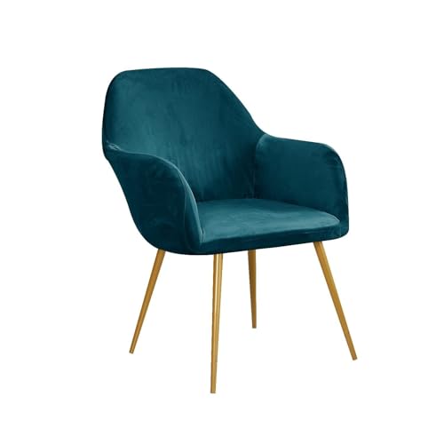 WWQQKJ 1/2/4 Stück Esszimmerstuhlbezug mit Armlehne, Stretch-Samt, eleganter Stuhlbezug mit Rückenlehne, Sessel-Schonbezug, Wohnzimmer-Schreibtischstuhlbezug(Malachite Green,4pcs) von WWQQKJ