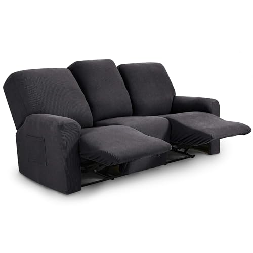 WWQQKJ 1-Sitzer Jacquard Sesselbezüge Stretch Sofabezug Relax Sofabezug(Gris,3 Coussins) von WWQQKJ