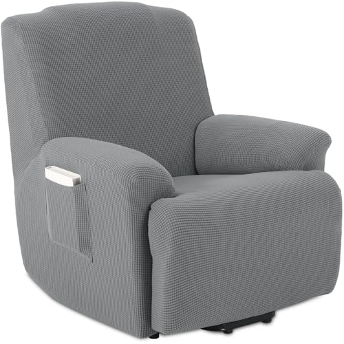 WWQQKJ 1-Sitzer Jacquard Sesselbezüge Stretch Sofabezug Relax Sofabezug(Gris Clair,1 Coussins) von WWQQKJ