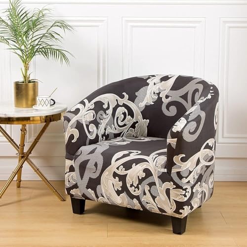 WWQQKJ 1-Sitzer-Sesselbezug, Esszimmer-Sesselbezüge, Blumendruck, Mikrofaserstoff, Sofabezug(Color 19) von WWQQKJ