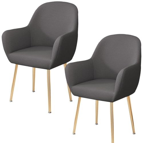 WWQQKJ 2/4/6 Stück Stretch-Esszimmerstuhlbezug mit Armlehne, eleganter Samt-Rückenlehnenbezug for Sessel, Wohnzimmer-Schreibtischstuhlbezug(C,2PCS) von WWQQKJ