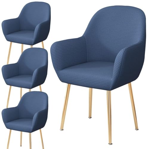 WWQQKJ 2/4/6 Stück Stretch-Esszimmerstuhlbezug mit Armlehne, eleganter Samt-Rückenlehnenbezug for Sessel, Wohnzimmer-Schreibtischstuhlbezug(G,4PCS) von WWQQKJ