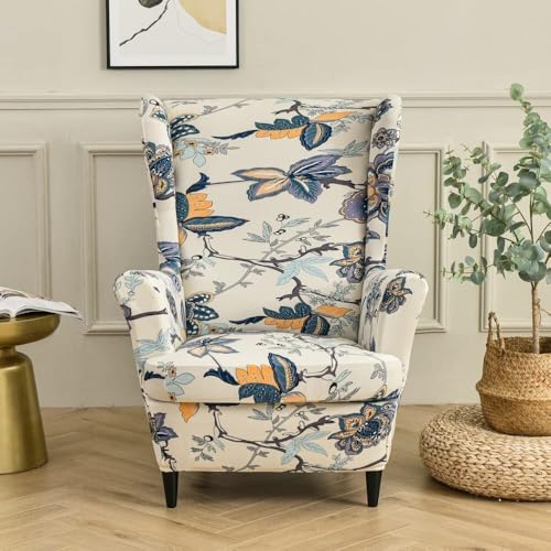 WWQQKJ 2 Stück Ohrensesselbezug Stretch Elastischer Sesselschoner for Ohrensessel/Loungesessel Outdoor/Sessel Wohnzimmer/Sofa 1 Sitzer(S) von WWQQKJ