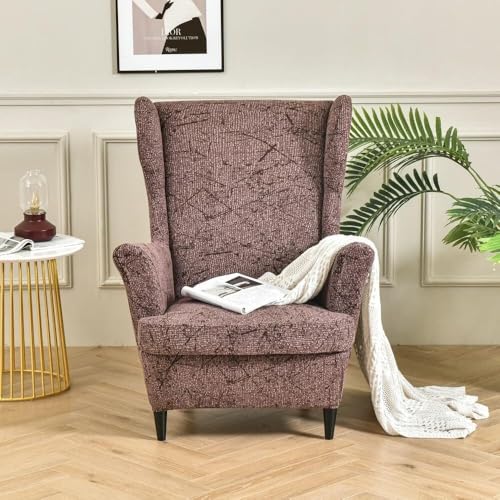 WWQQKJ 2 Stück Ohrensesselbezug Stretch Elastischer Sesselschoner for Ohrensessel/Loungesessel Outdoor/Sessel Wohnzimmer/Sofa 1 Sitzer(V) von WWQQKJ