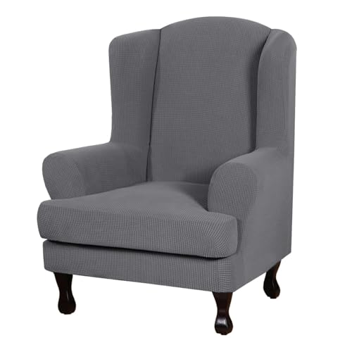 WWQQKJ 2 Stück Ohrensesselbezug Stretch Elastischer Sesselschoner for Ohrensessel/Loungesessel Outdoor/Sessel Wohnzimmer/Sofa 1 Sitzer(Z) von WWQQKJ