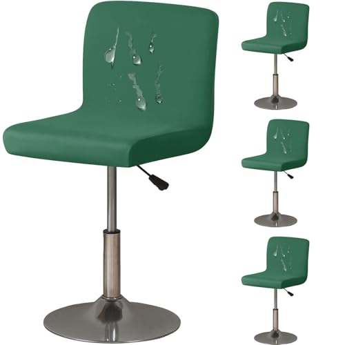 WWQQKJ 2 Stück Spandex-Barhocker-Bezüge, weiche, wasserdichte Küchenhocker-Bezüge mit niedriger Rückenlehne, elastischer Stuhlbezug mit unterer Rückenlehne, Sitzbezug(Verde Scuro,4 Pezzi) von WWQQKJ