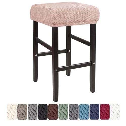 WWQQKJ 30 x 40 cm quadratischer Hockerbezug/Bezug mit elastischem rechteckigen Barhockern, waschbare Sitzbezüge for Küchenhocker, Stühle, Klavierbänke, Sitzschutz(Khaki Cachi,1pcs) von WWQQKJ