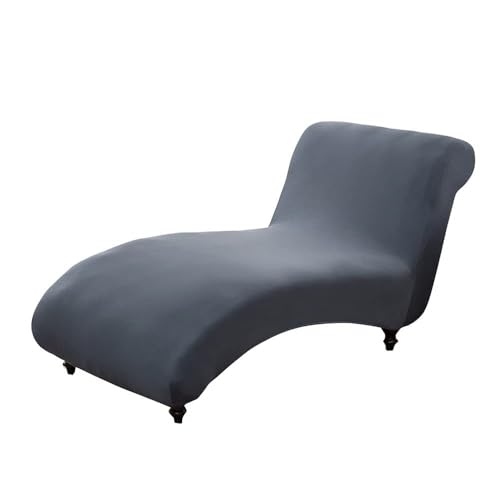WWQQKJ Armless Chaise Longue Cover Stretch Recliner Cover Wohnzimmer(Grigio Scuro) von WWQQKJ