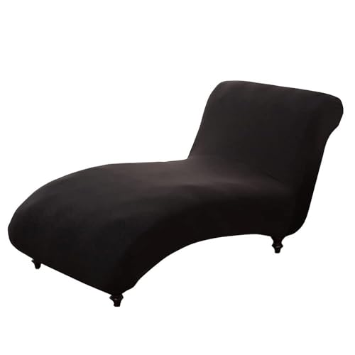 WWQQKJ Armless Chaise Longue Cover Stretch Recliner Cover Wohnzimmer(Nero) von WWQQKJ