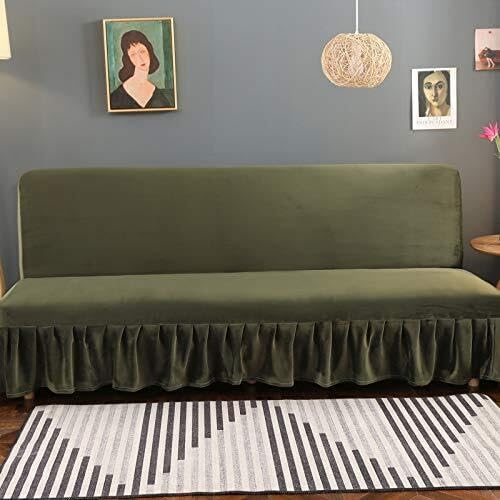 WWQQKJ Armloser Sofabezug, verdickter, elastischer, schmutzabweisender Plüsch-Schonbezug, universeller elastischer Sofabezug for Schutz des Wohnzimmersofas(2,180-200CM) von WWQQKJ