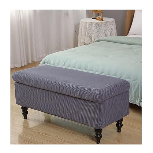 WWQQKJ Aufbewahrungstruhe-Bezug, Klapphocker-Bank-Bezug, Ottoman-Bezug, Ottoman-Bezug, Rechteckiger Fußhocker-Bezug, Fußhocker-Pouf-Bezug(Dark Grey,1large) von WWQQKJ