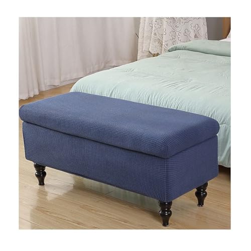 WWQQKJ Aufbewahrungstruhe-Bezug, Klapphocker-Bank-Bezug, Ottoman-Bezug, Ottoman-Bezug, Rechteckiger Fußhocker-Bezug, Fußhocker-Pouf-Bezug(Royal Blue,1small) von WWQQKJ