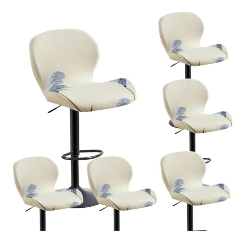 WWQQKJ Barstuhlbezug, 2/4/6 Stück, gemusterter Bezug for Pub-Thekenhocker, Küchenhockerbezüge mit Rückenlehne, Esszimmer-Schonbezüge, Barhockerbezug(Flowers 11,6PCS) von WWQQKJ