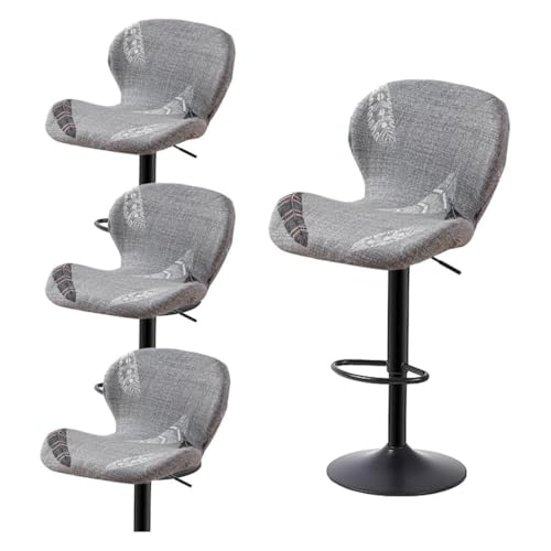 WWQQKJ Barstuhlbezug, 2/4/6 Stück, gemusterter Bezug for Pub-Thekenhocker, Küchenhockerbezüge mit Rückenlehne, Esszimmer-Schonbezüge, Barhockerbezug(Flowers 20,4PCS) von WWQQKJ