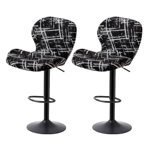 WWQQKJ Barstuhlbezug, 2/4/6 Stück, gemusterter Bezug for Pub-Thekenhocker, Küchenhockerbezüge mit Rückenlehne, Esszimmer-Schonbezüge, Barhockerbezug(Flowers 5,2PCS) von WWQQKJ