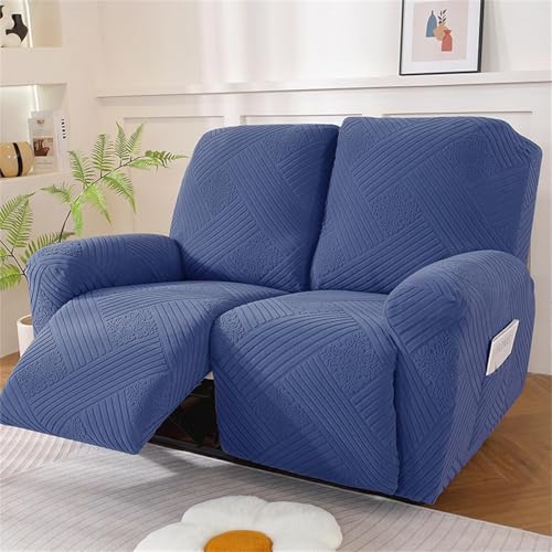 WWQQKJ Bezug for Relaxsessel, Stretchbezug for elektrische Liegestühle mit Taschen, universeller Bezug for elektrische Liegestühle mit Armlehnen(Blu,2 Posti) von WWQQKJ
