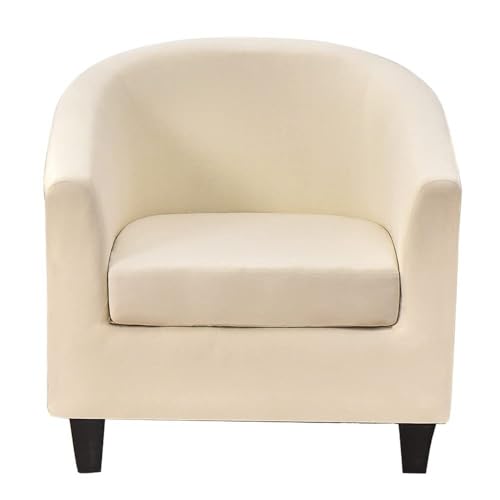 WWQQKJ Chesterfield 1 Sitzer Stretch Sesselbezug Cocktailsessel Bezug Chesterfield Sessel Schonbezug 2-teilig Universal Sesselbezug Militärgrün(Beige) von WWQQKJ