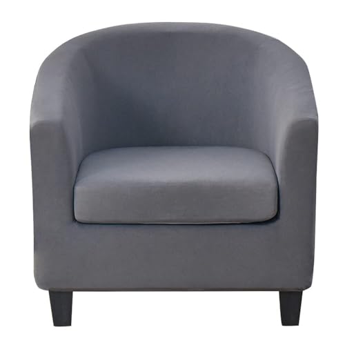 WWQQKJ Chesterfield 1 Sitzer Stretch Sesselbezug Cocktailsessel Bezug Chesterfield Sessel Schonbezug 2-teilig Universal Sesselbezug Militärgrün(Grigio Scuro) von WWQQKJ